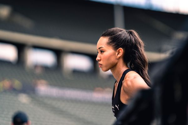 Jacqueline Otchere (MTG Mannheim) beim Stabhochsprung waehrend der deutschen Leichtathletik-Meisterschaften im Olympiastadion am 26.06.2022 in Berlin